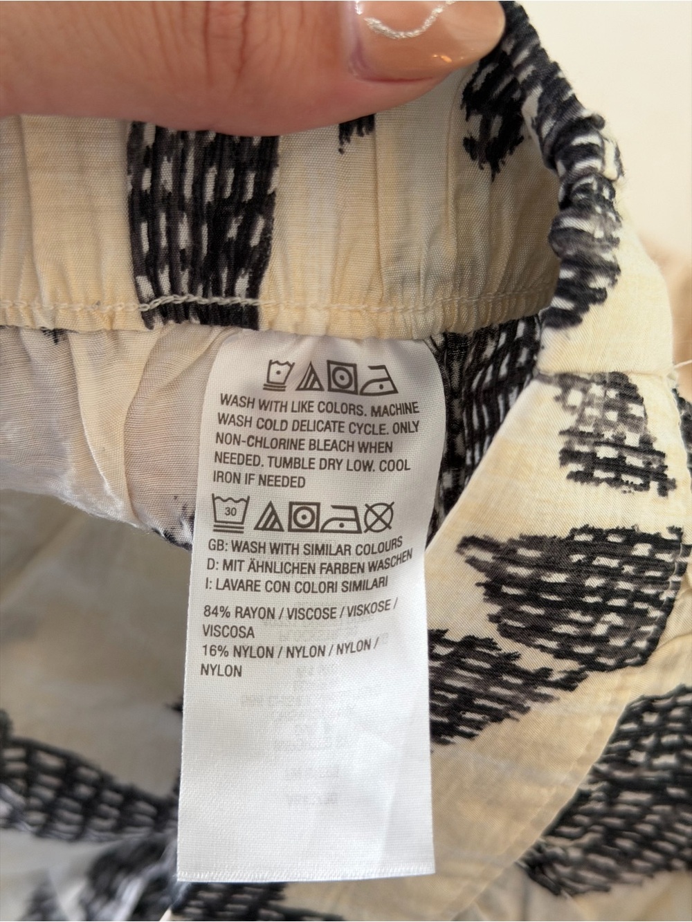 Peace Love World Black & White Wide Leg Printed Palazzo Pants - Picture 6 of 7